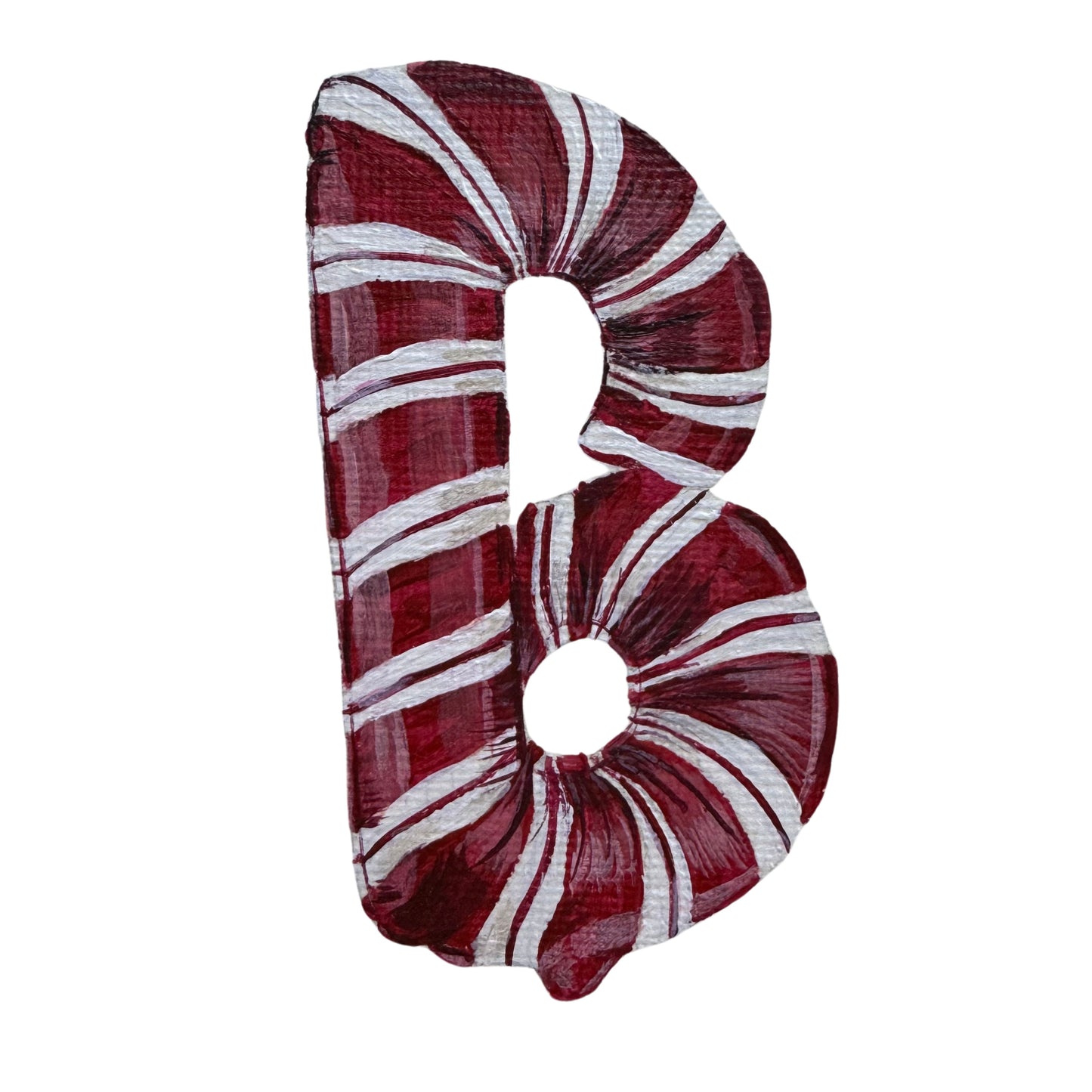 CandyCane Balloon Letter Wood Ornament