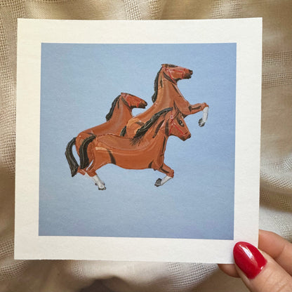 Hold Your Horses Mini Art Print