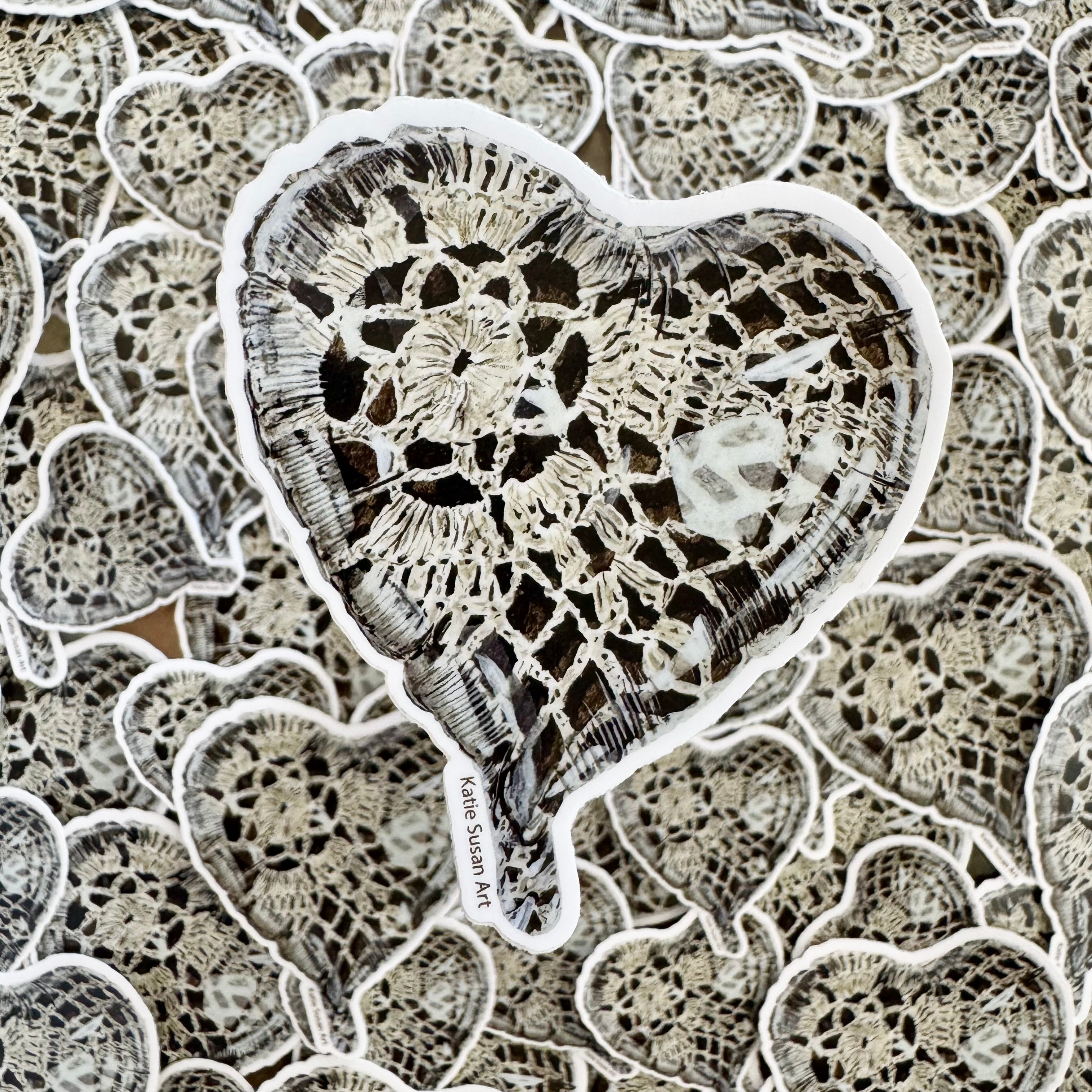 Doily Heart Sticker