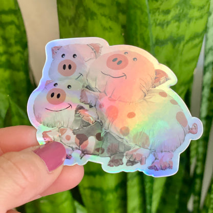 Pigs Fly Holographic Sticker - Katie Susan Art