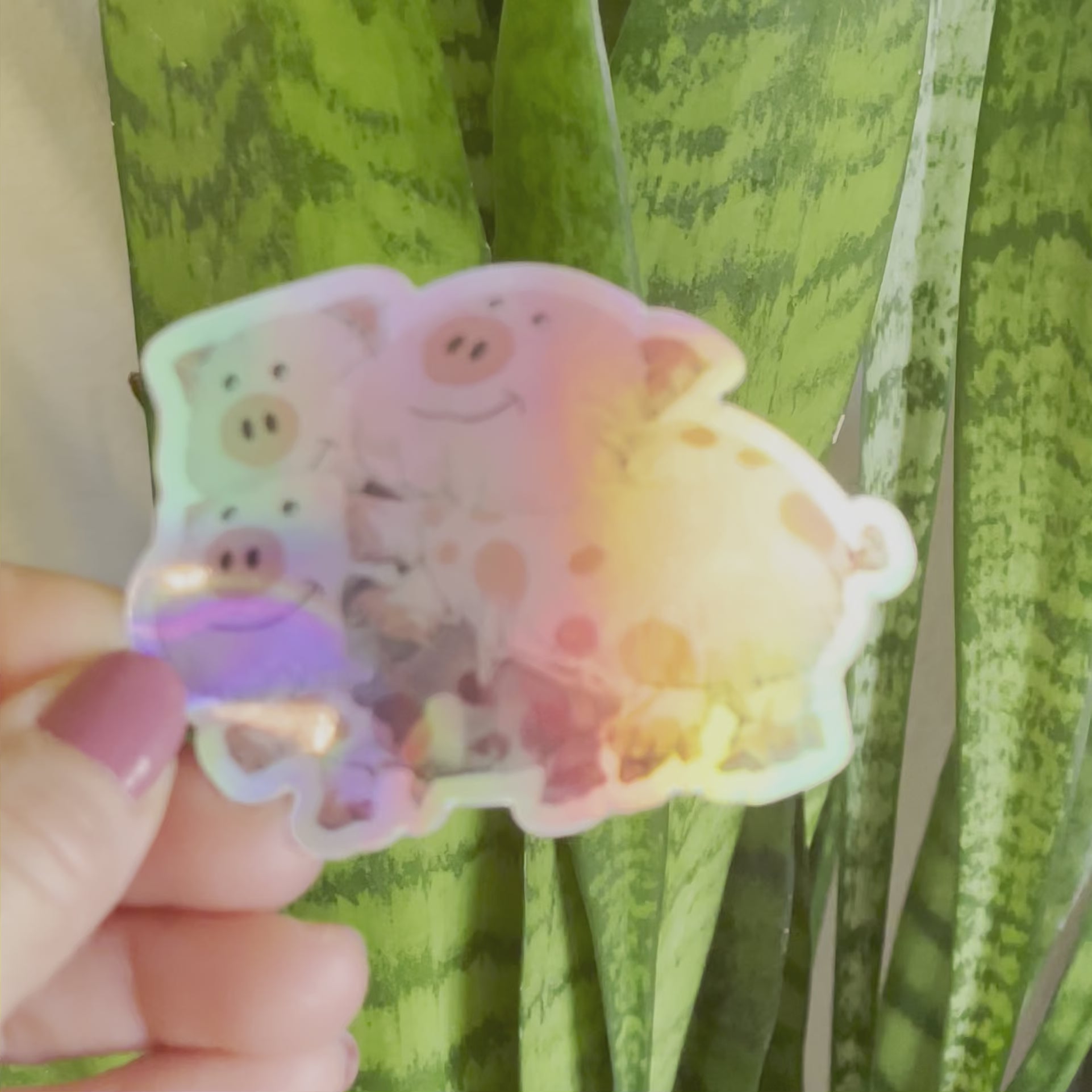 Pigs Fly Holographic Sticker - Katie Susan Art